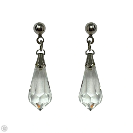 Small Clear Faceted Bead Dangle Earrings