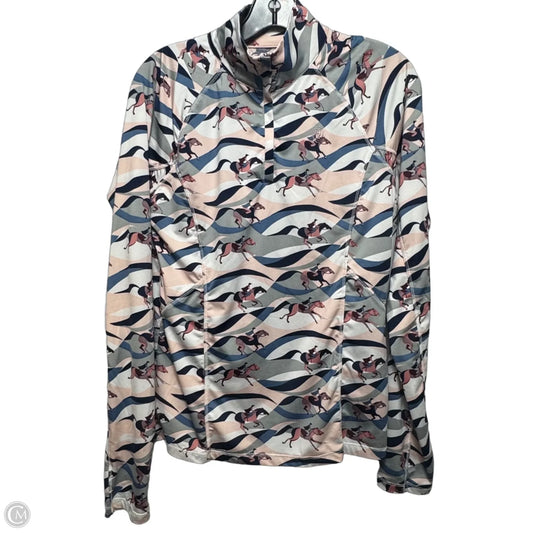 Athletic Top Long Sleeve Collar By Ariat In Animal Print, Size: M