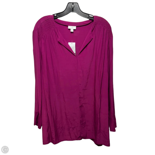 Top Long Sleeve By J. Jill In Pink, Size: Xl