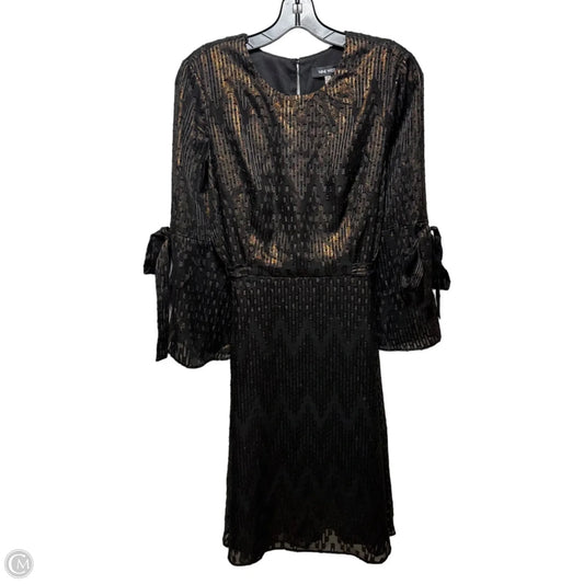 Metallic Dress Party Midi By Nine West Apparel In Black, Size: 10