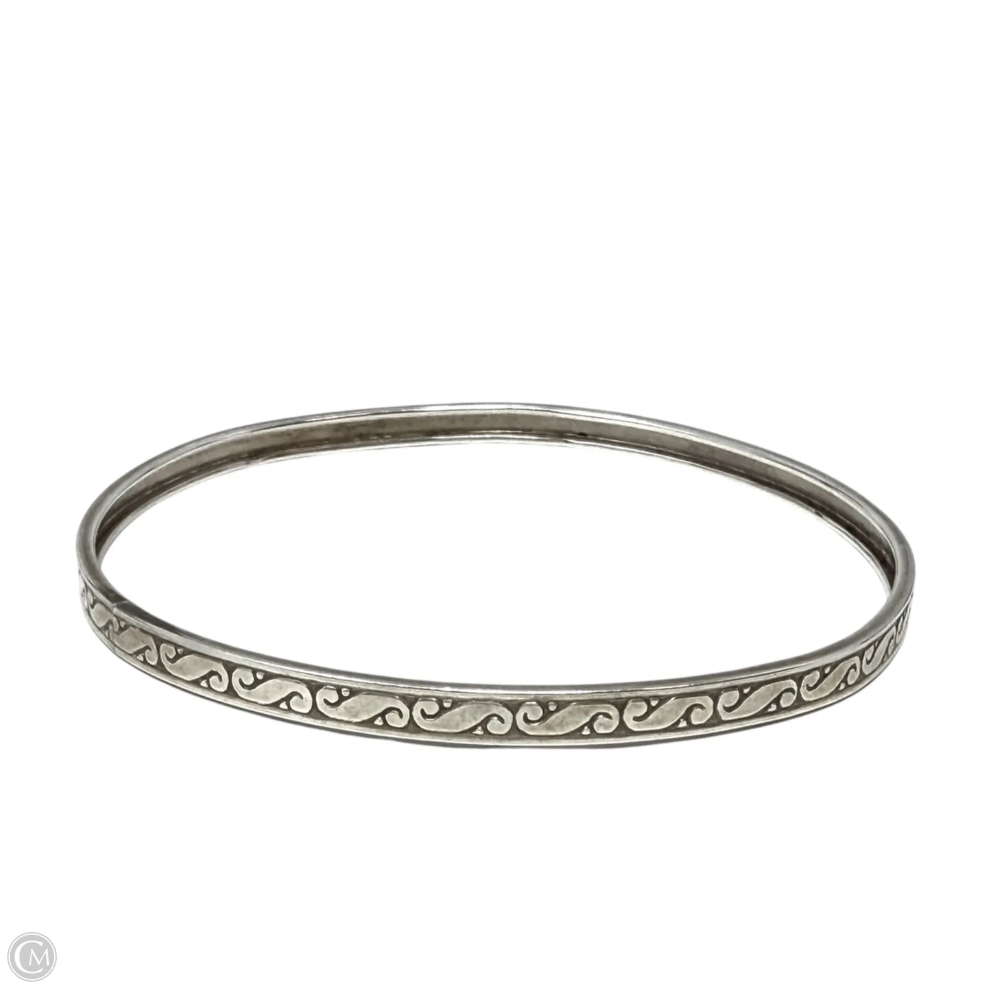 Vintage Sterling Silver S Motif Bangle Bracelet