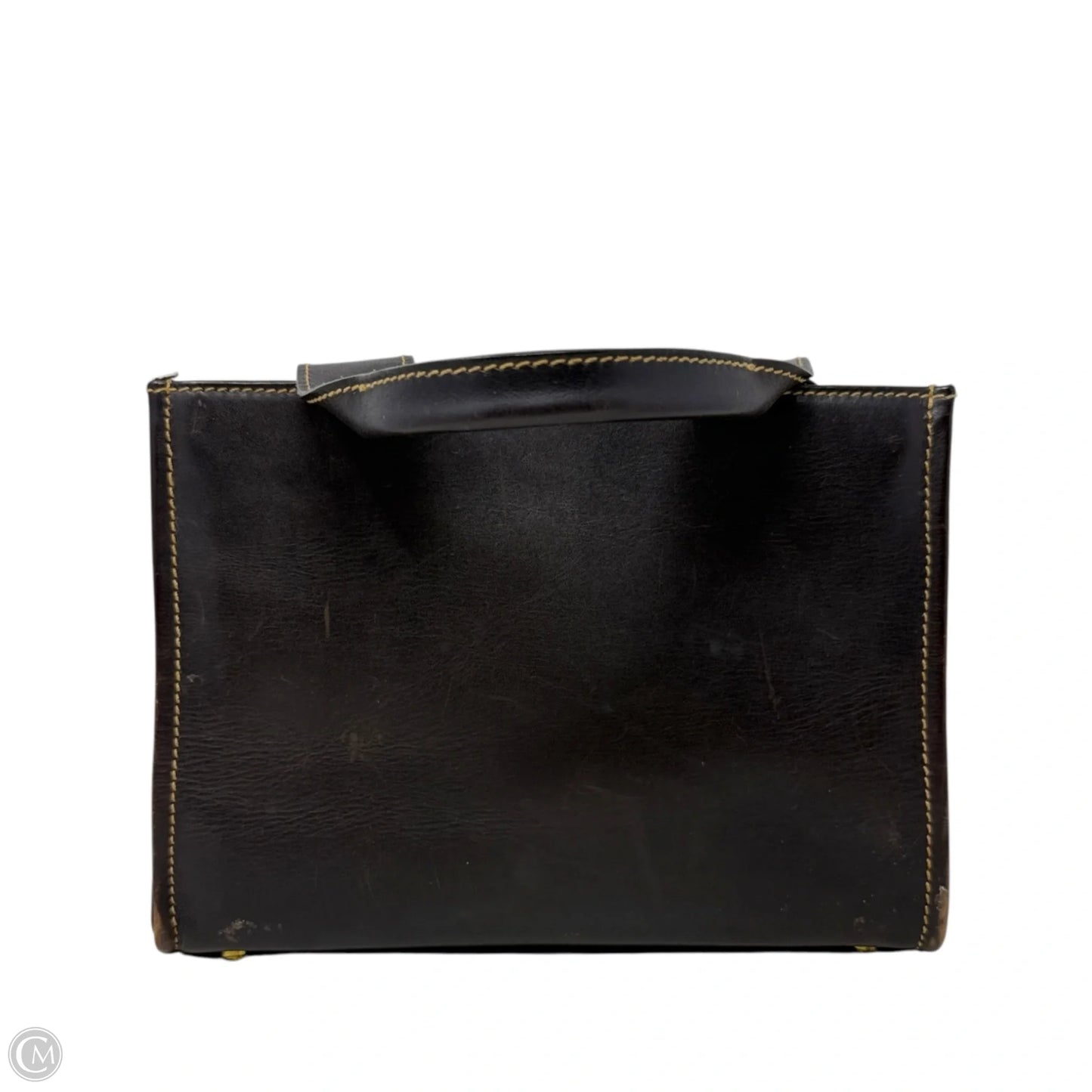 Y2K Sam Leather Box Tote Designer By Kate Spade, Size: Small