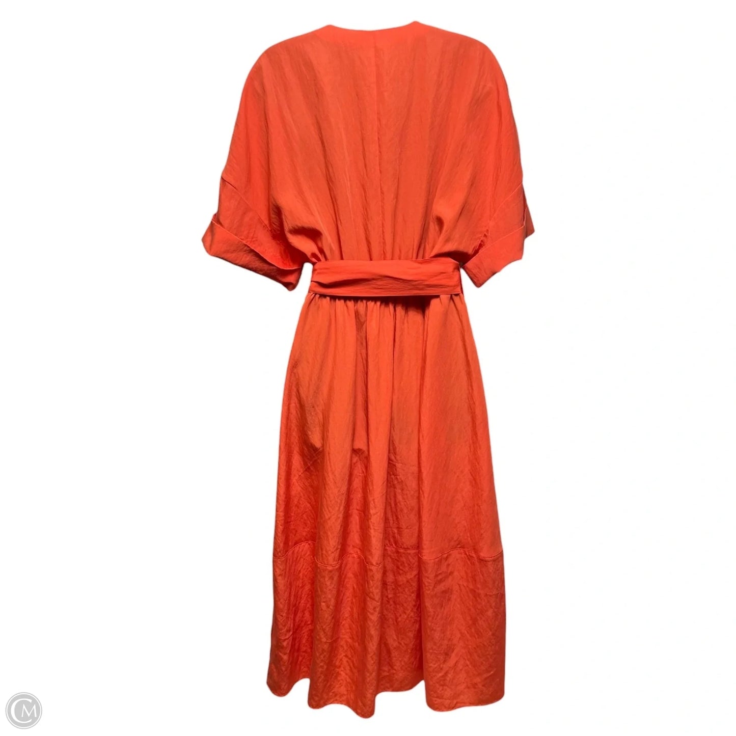 Cuffed Short Sleeve Maxi Dress By Vince In Orange, Size: S