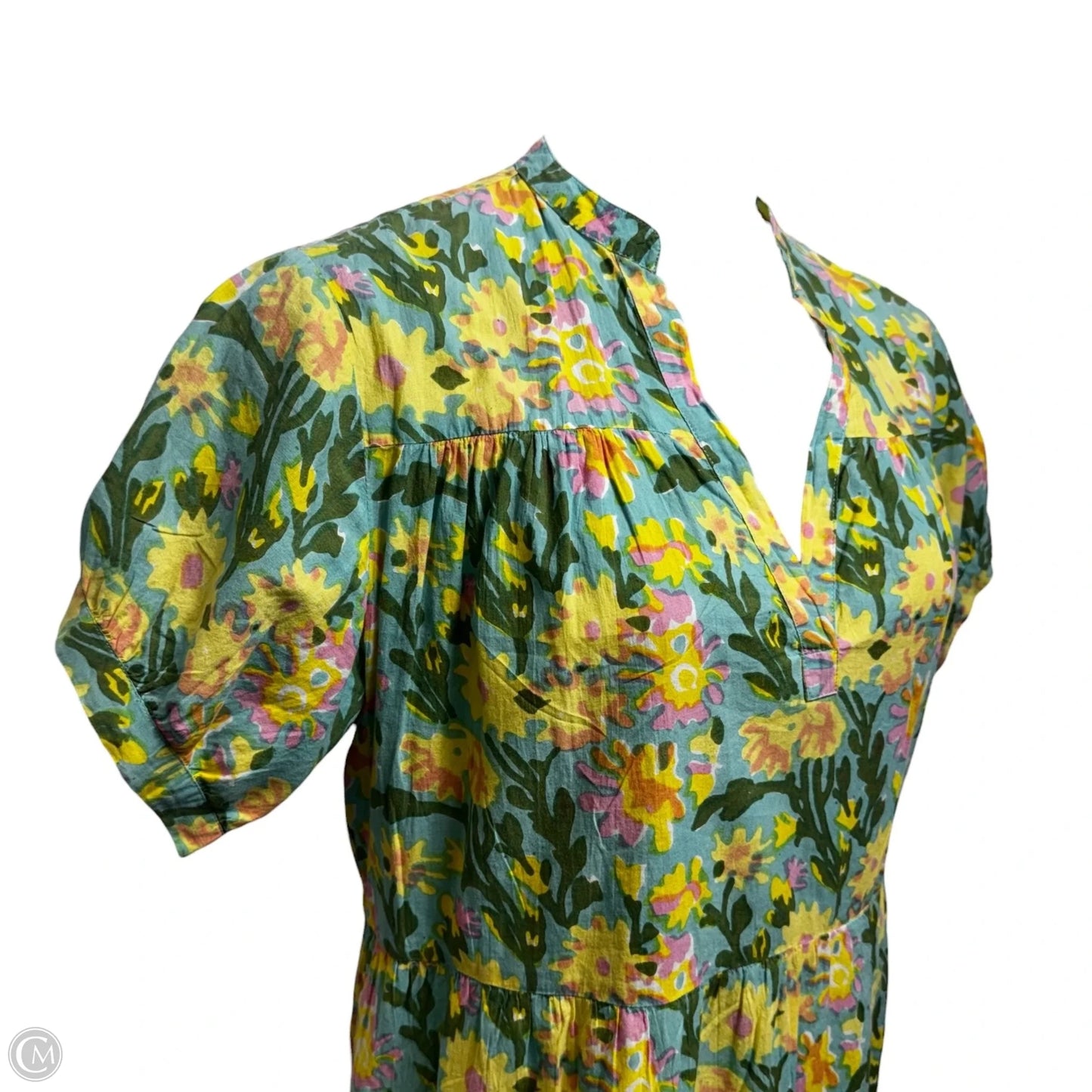 Martine Tiered Puff Sleeve Mini Dress By Fitzroy & Willa In Floral Print, Size: L