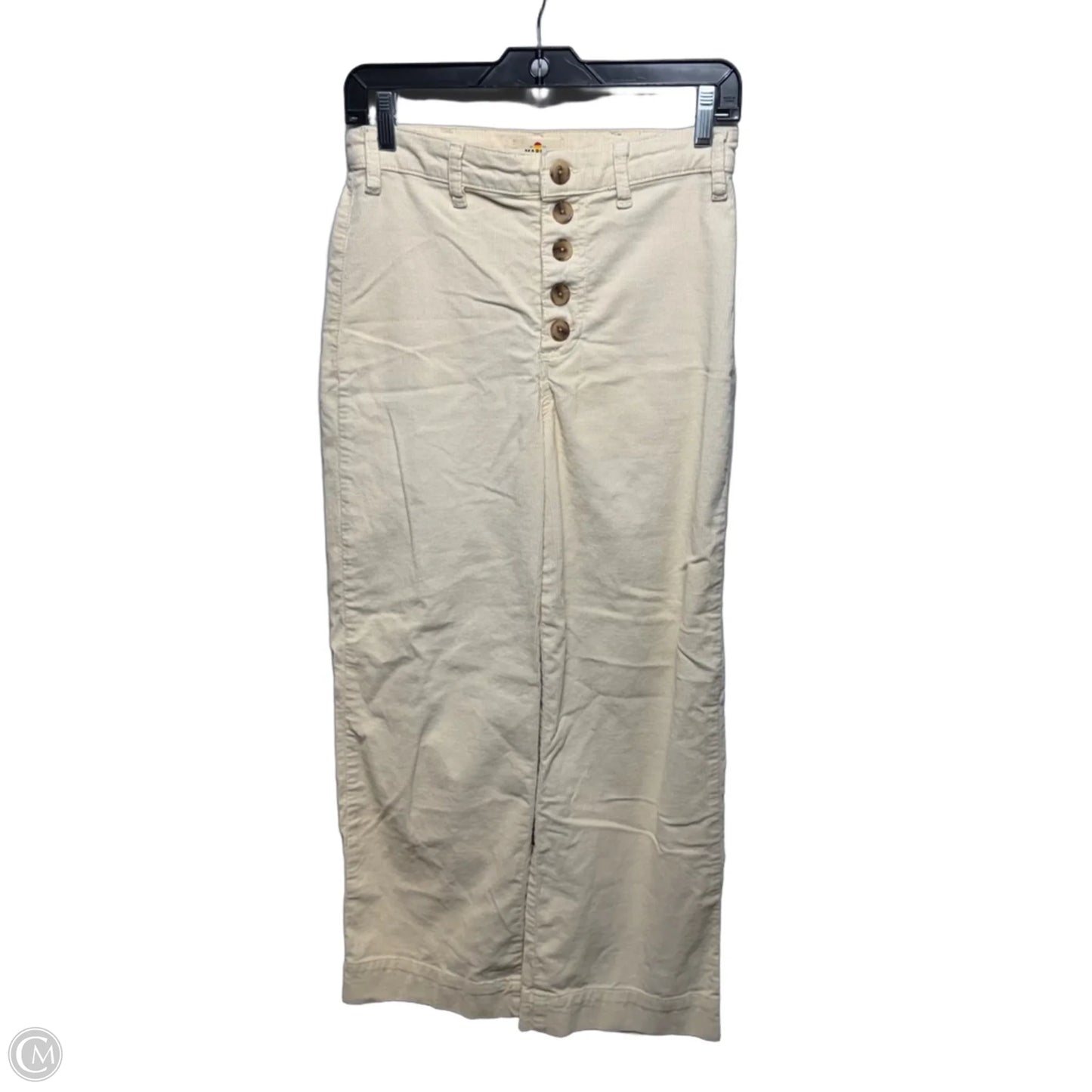 Bridget Corduroy Slim Wide Leg Crop Pant By Marine Layer In Cream, Size: 6