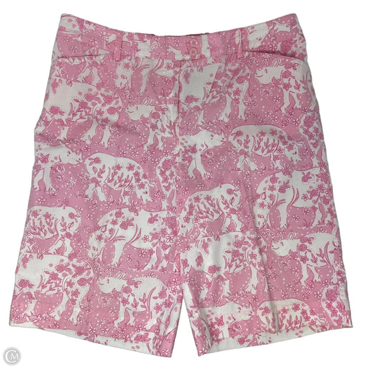 Vintage Shorts Designer By Lilly Pulitzer In Pink & White, Size: 8