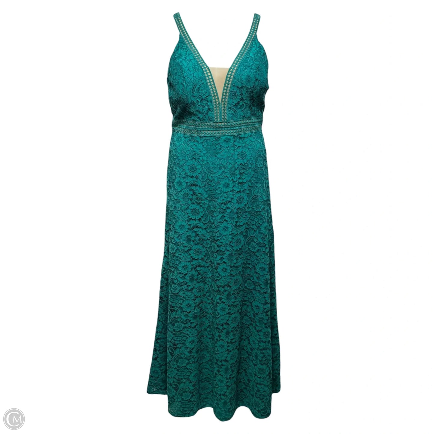 Lace Dress Party Long By DB Studio In Teal, Size: 14