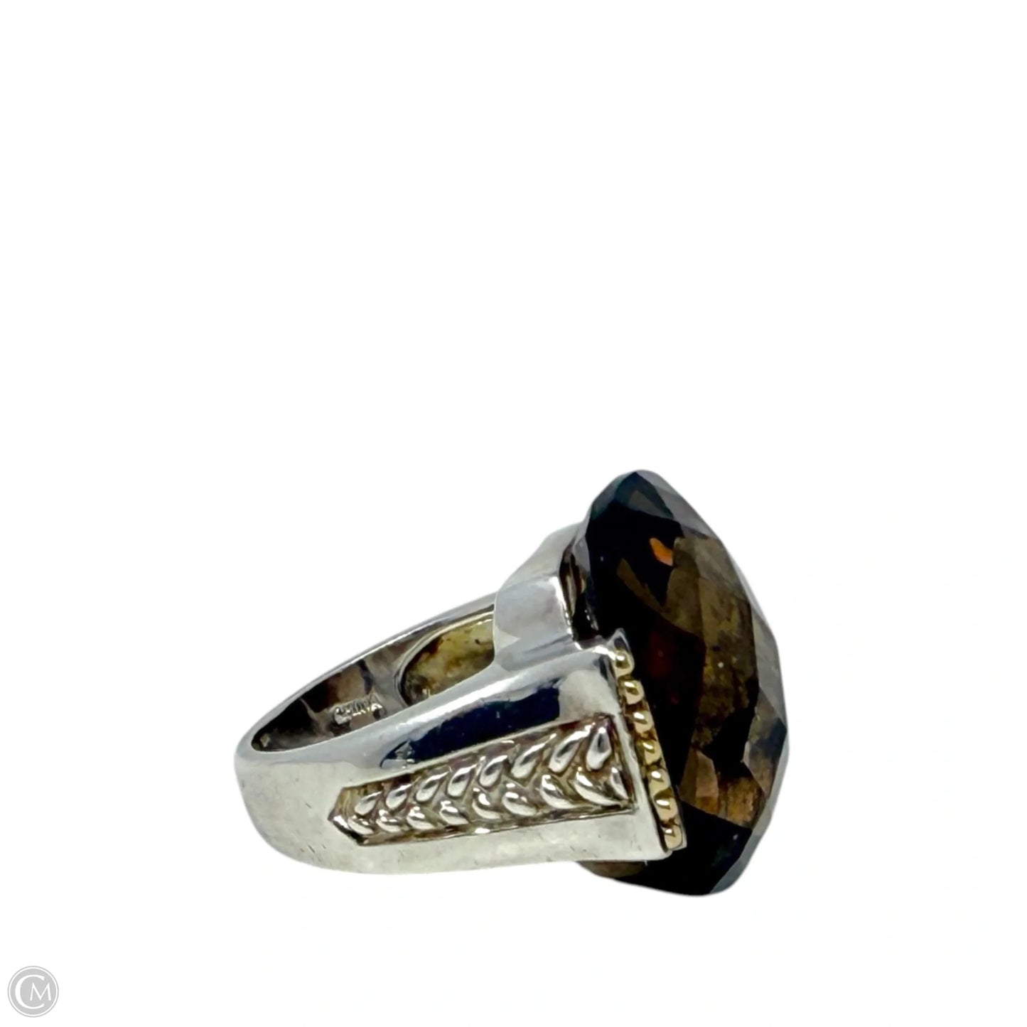 Sterling Silver & Smokey Quartz Cocktail Ring, Size: 6