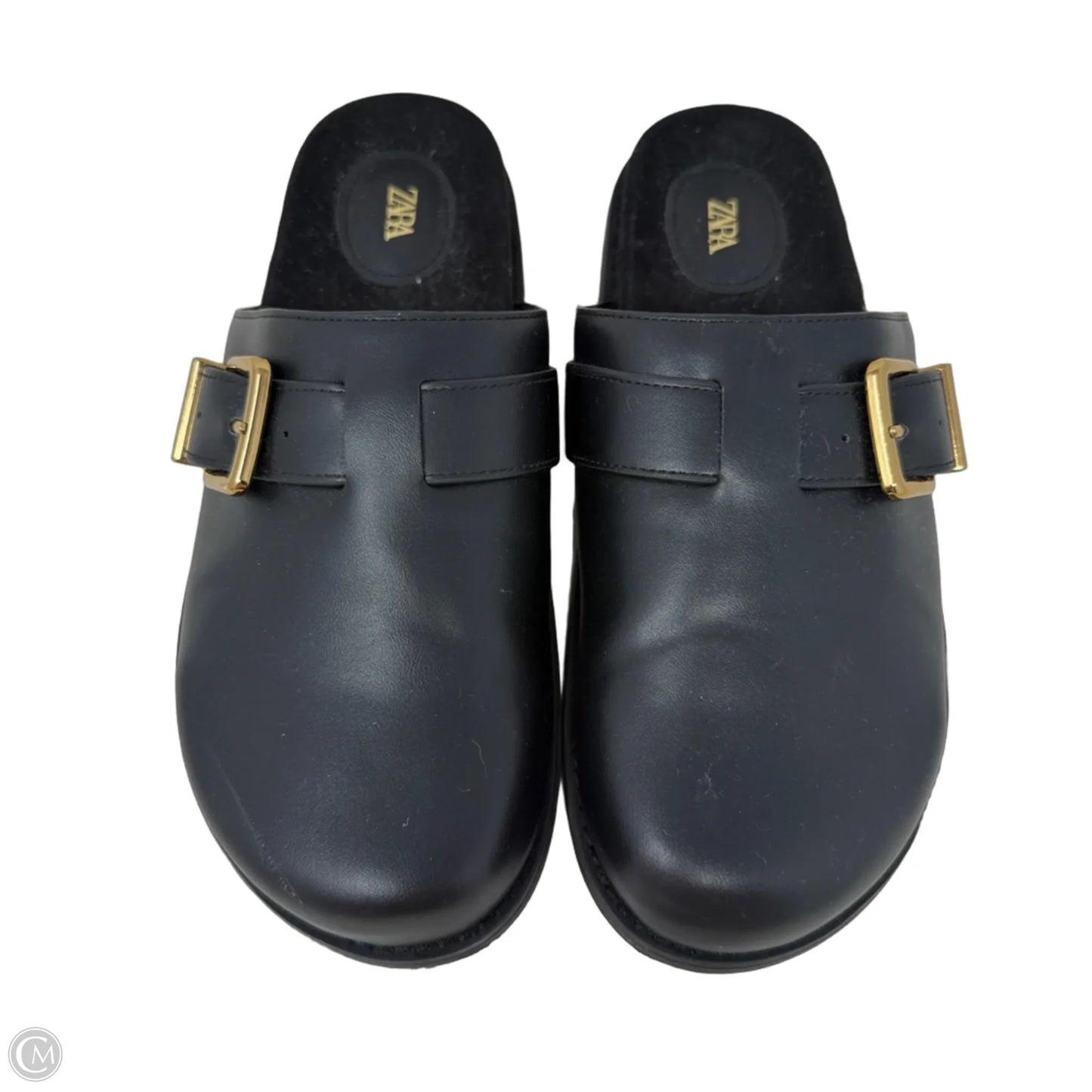 Flat Buckled Clogs By Zara In Black, Size: 7.5