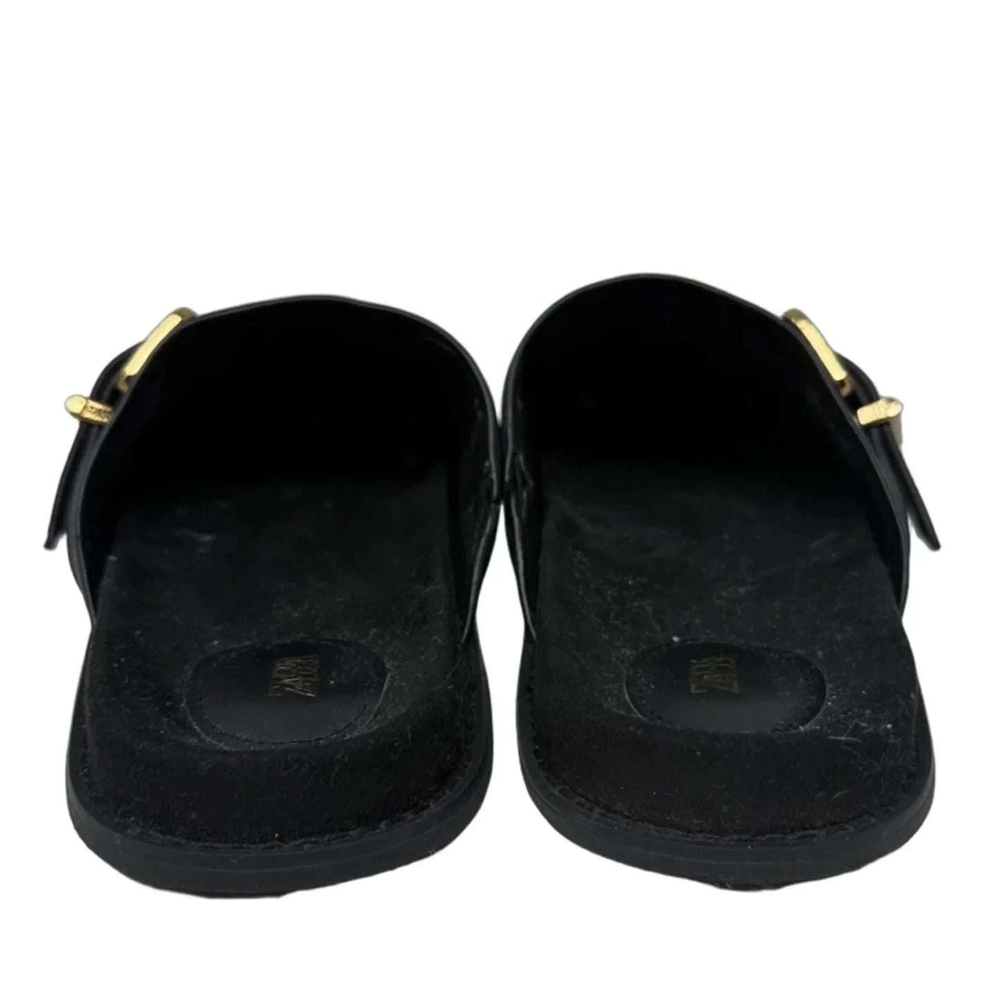 Flat Buckled Clogs By Zara In Black, Size: 7.5