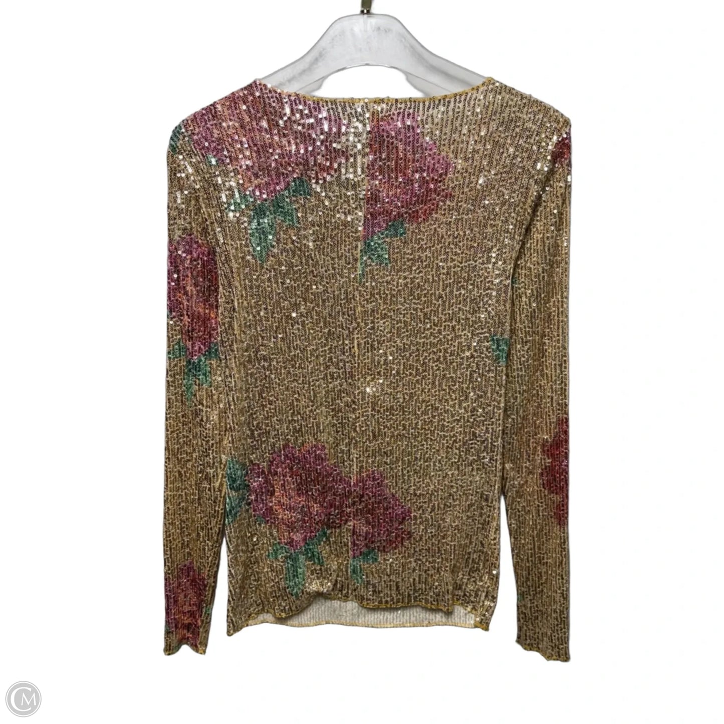 Sequin Top Long Sleeve By Free People In Gold, Size: S