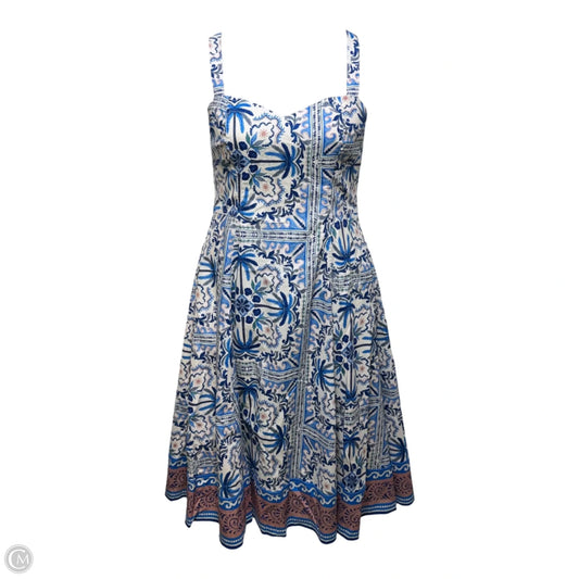 Dress Casual Midi By Avec Les Filles In Blue & Cream, Size: 12