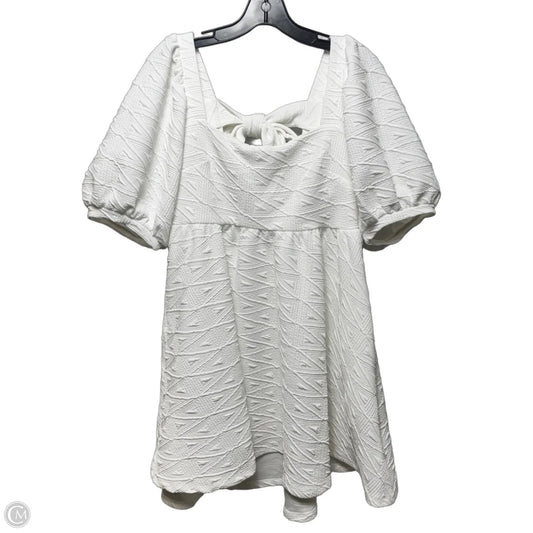 Textured Babydoll Dress Casual Short By Free People In White, Size: L