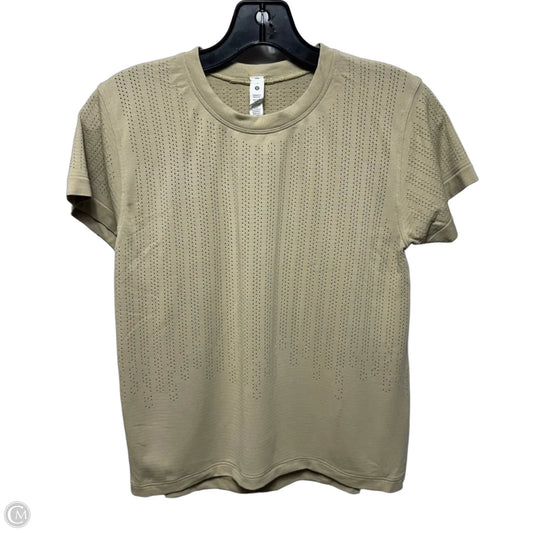 Perforated Athletic Top Short Sleeve By Lululemon In Tan, Size: 4