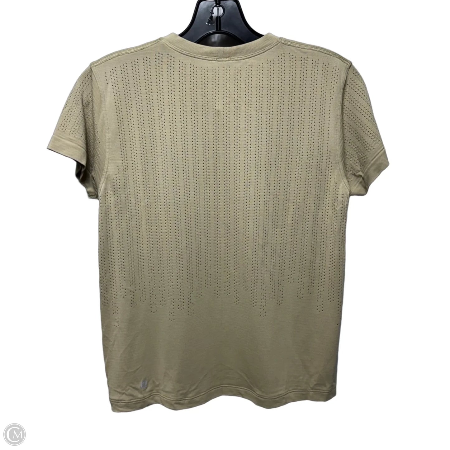 Perforated Athletic Top Short Sleeve By Lululemon In Tan, Size: 4