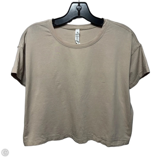 Cropped Athletic Top Short Sleeve By Lululemon In Tan, Size: 6