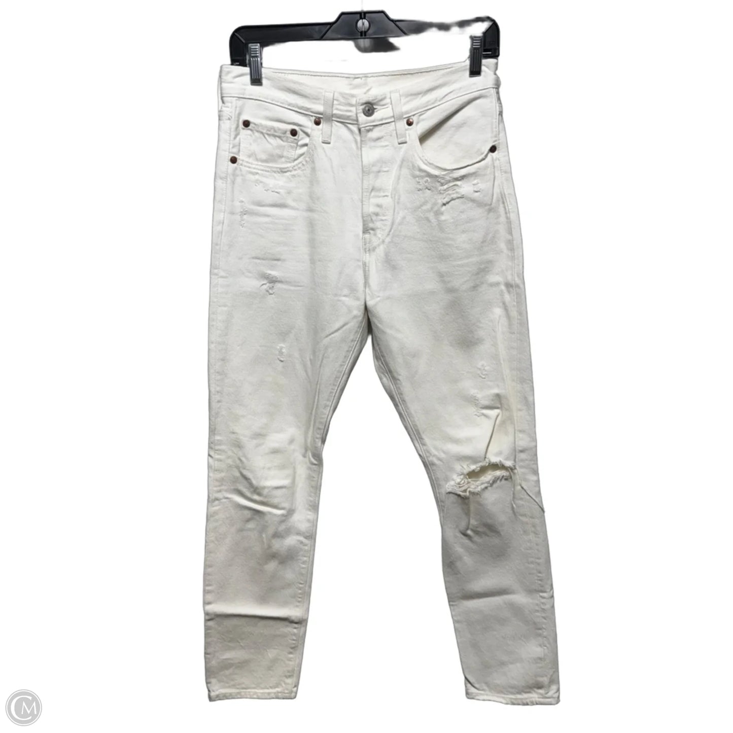 Distressed Jeans Skinny By Levis In White, Size: 4