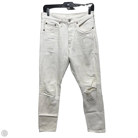 Distressed Jeans Skinny By Levis In White, Size: 4