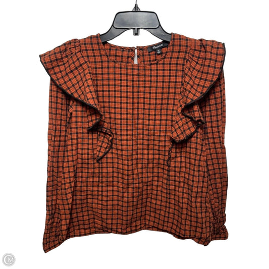 Top Long Sleeve By Madewell In Plaid Pattern, Size: Xs