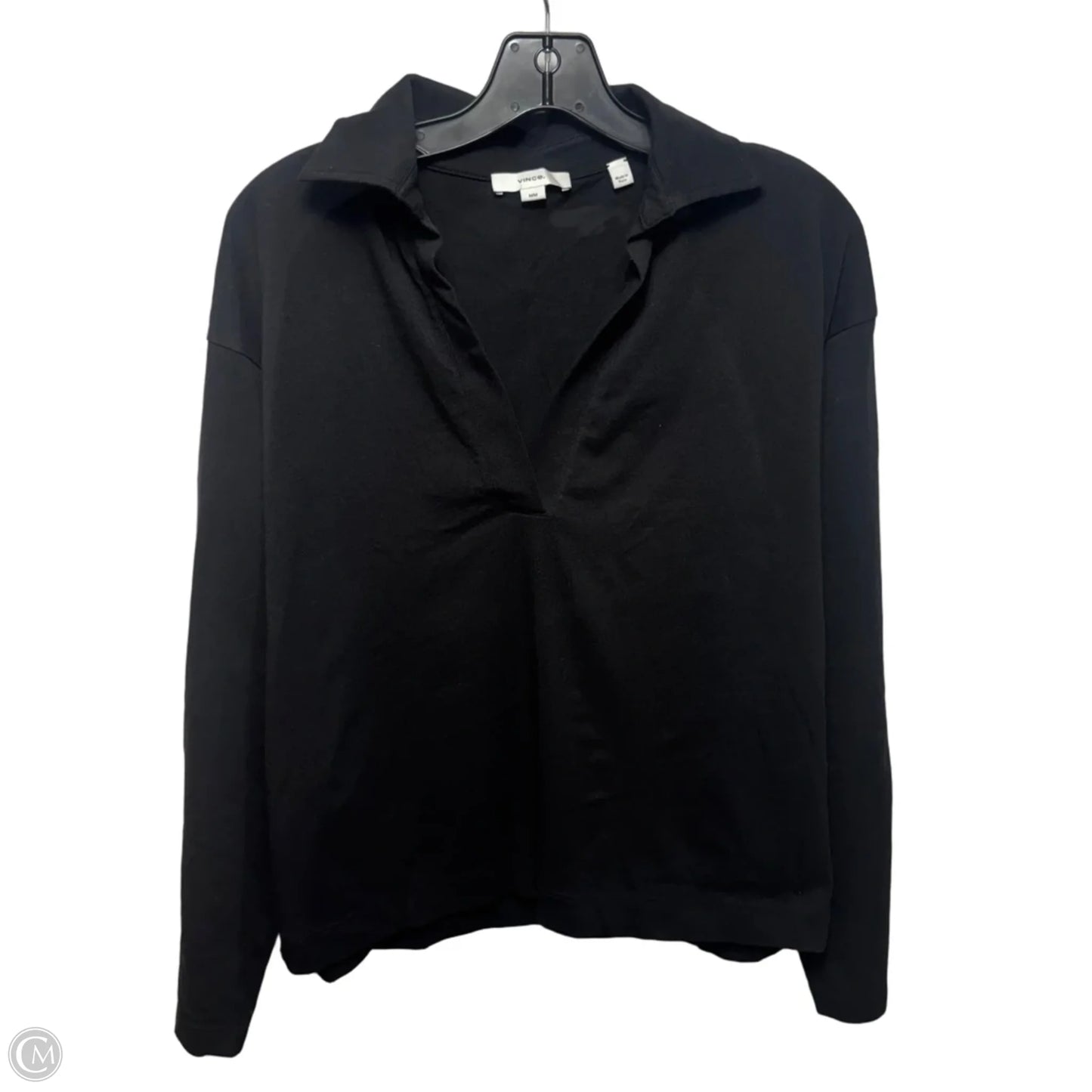 Top Long Sleeve By Vince In Black, Size: M