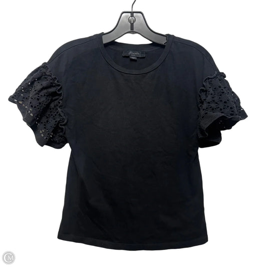 Eyelet Sleeve Top Short Sleeve Designer By All Saints In Black, Size: S