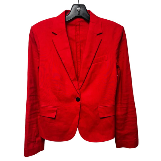 Linen Blend Blazer By Theory In Red, Size: 2