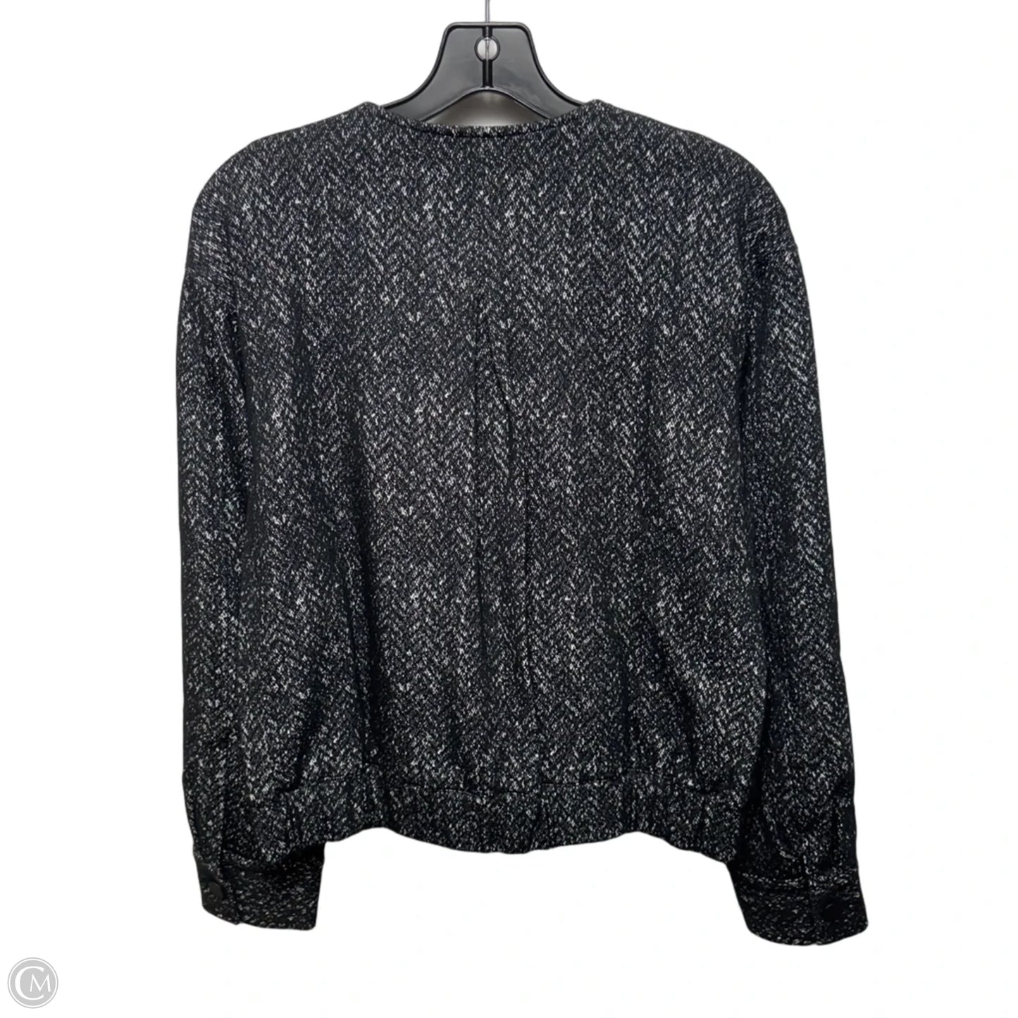 Ponte Bomber Jacket By Spanx In Herringbone Black, Size: M