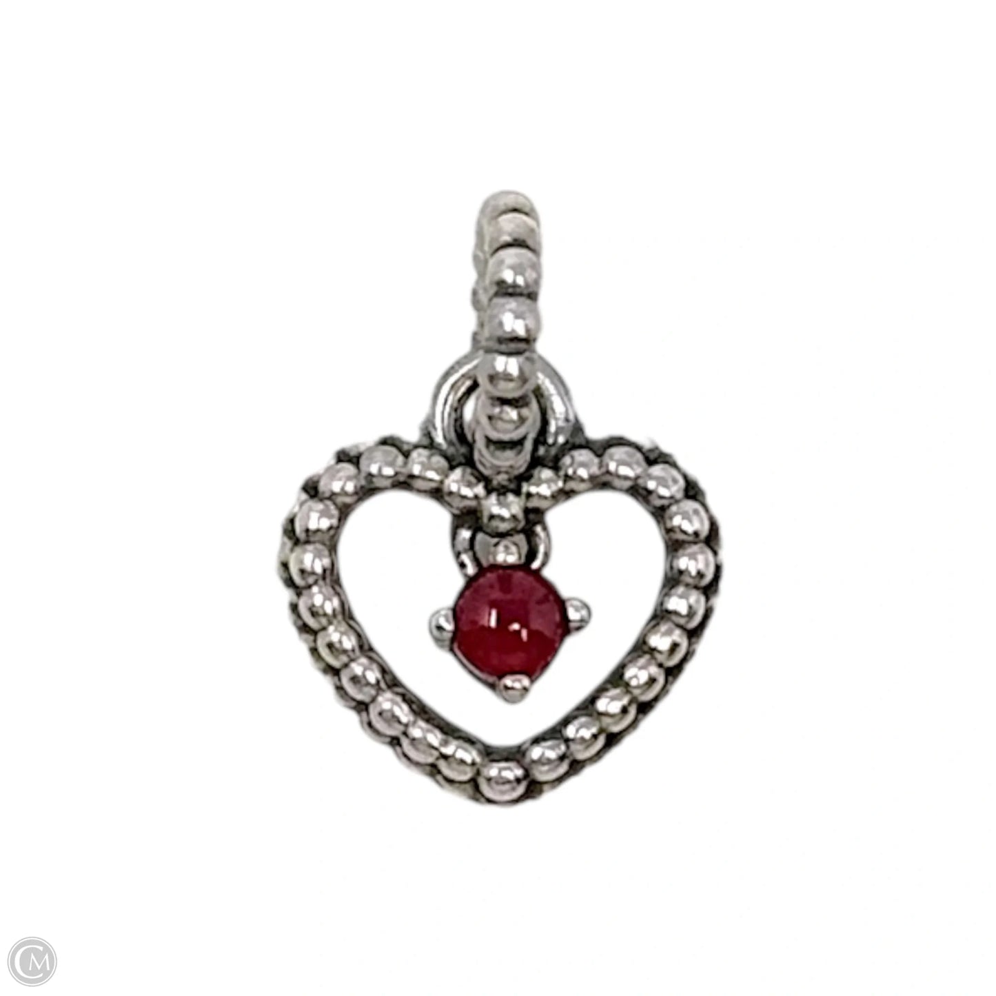 Beaded Heart Dangle Sterling Silver Bracelet Charm By Pandorat