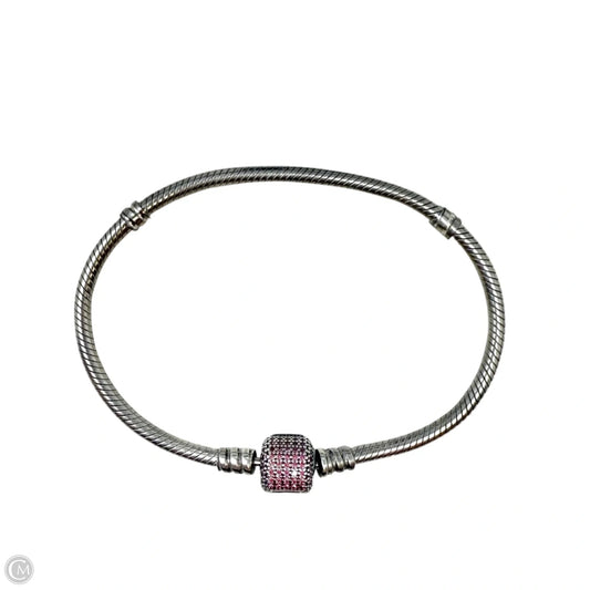 Moments Cubic Zirconia Sparkling Pink Pavé CZ Clasp Snake Chain Bracelet By Pandora