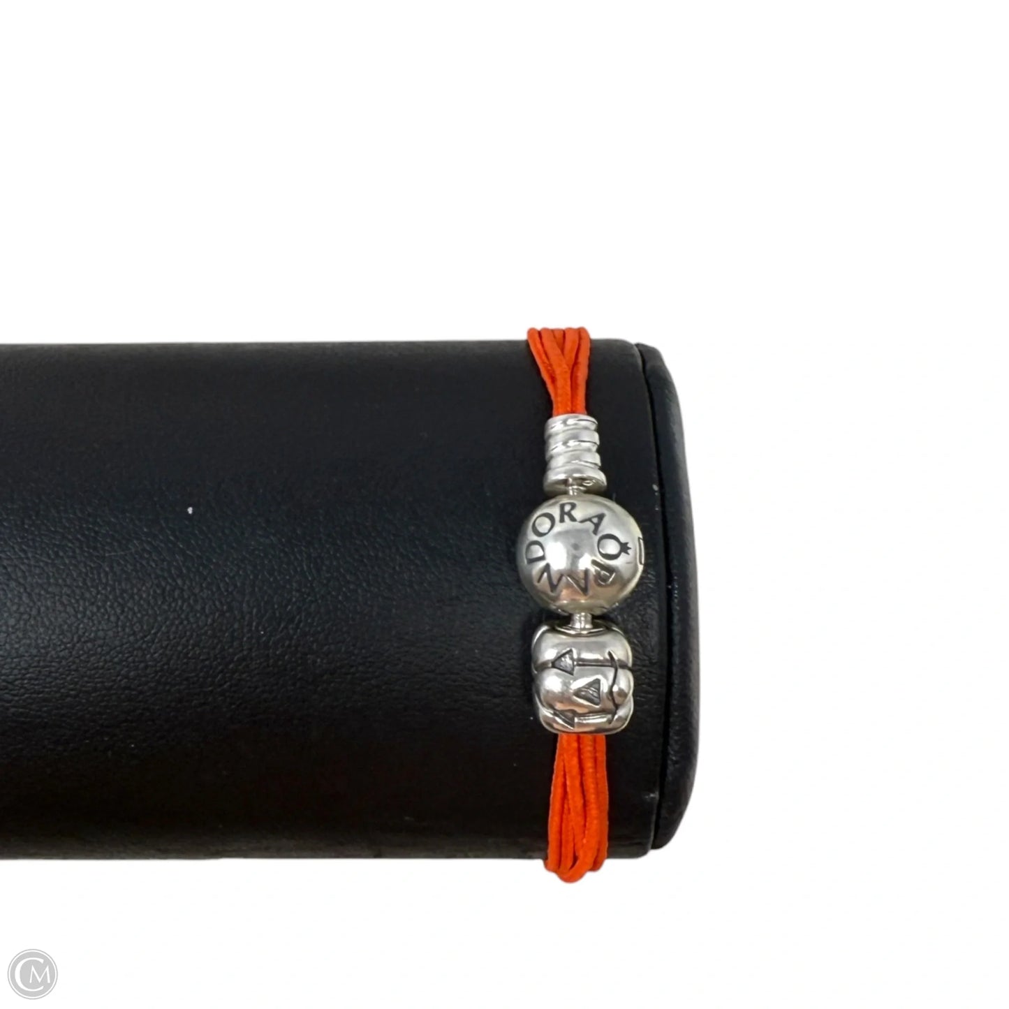 Multi-Strand Fabric Cord Bracelet with Sterling Silver Clasp & Jack-O-Lantern Charm By Pandora