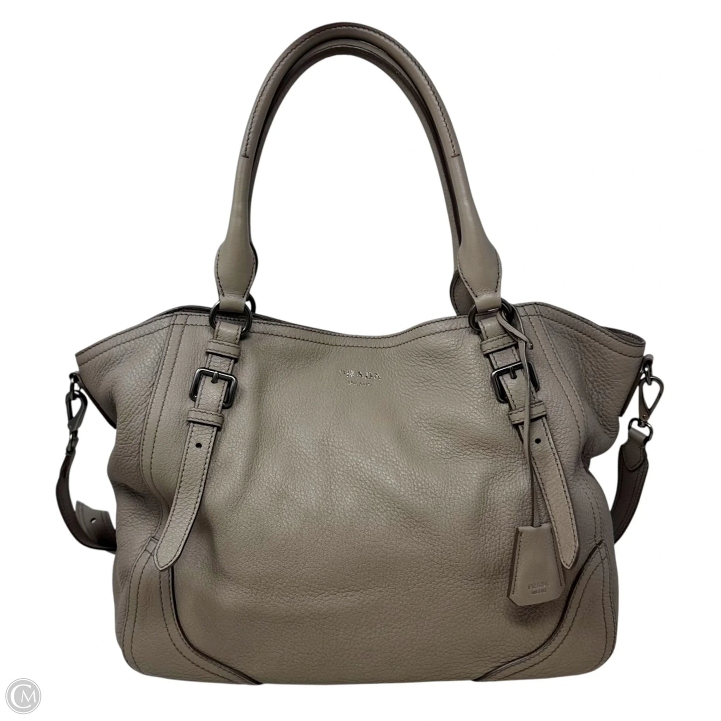 Leather Tote Bag Handbag Luxury Designer By Prada, Size: Large