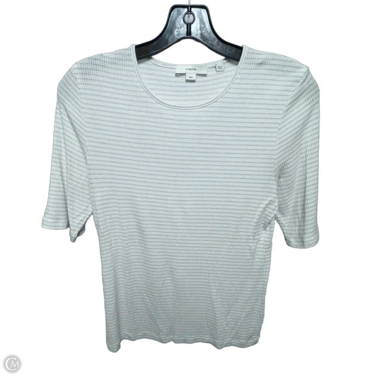 Top Short Sleeve By Vince In Blue & White, Size: M