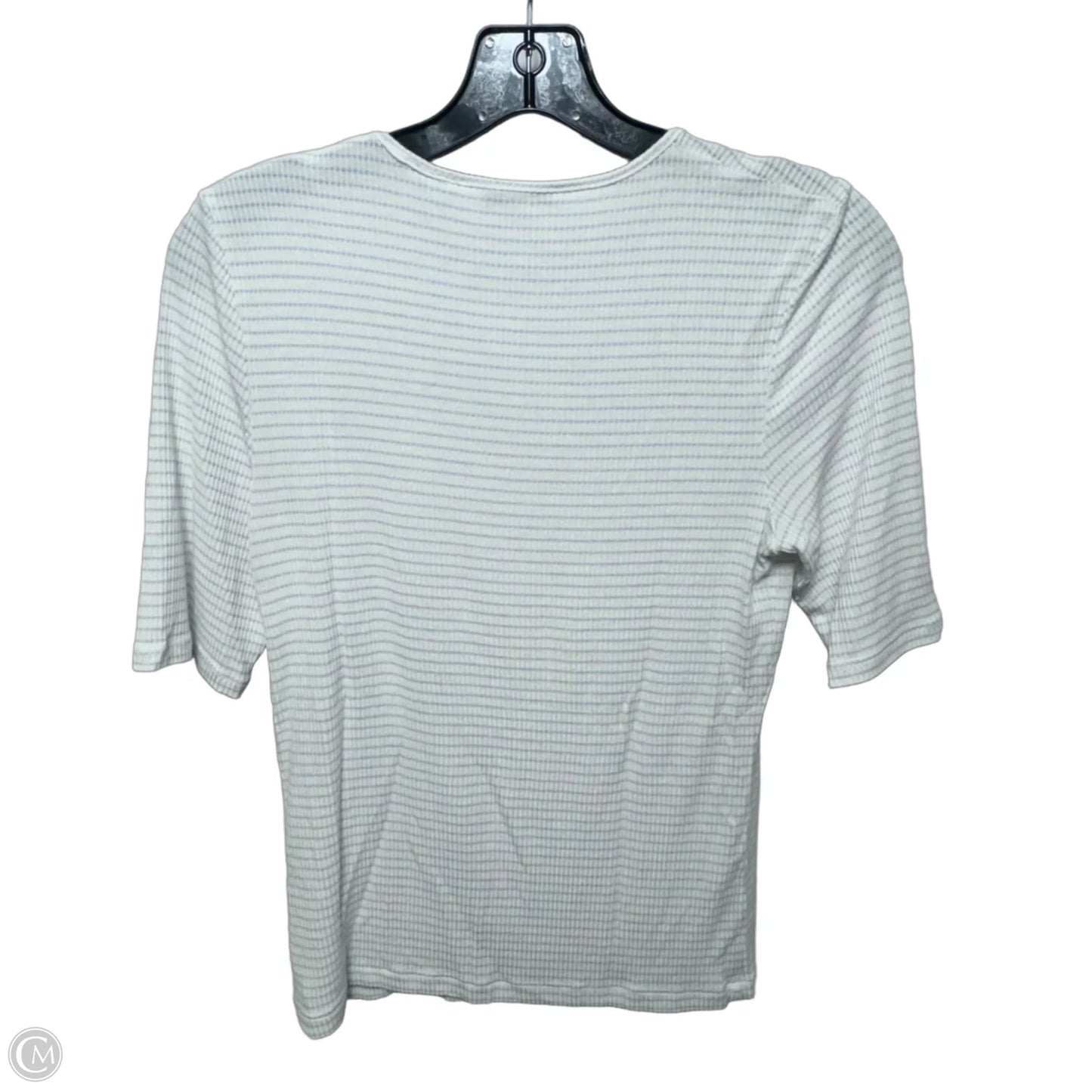 Top Short Sleeve By Vince In Blue & White, Size: M