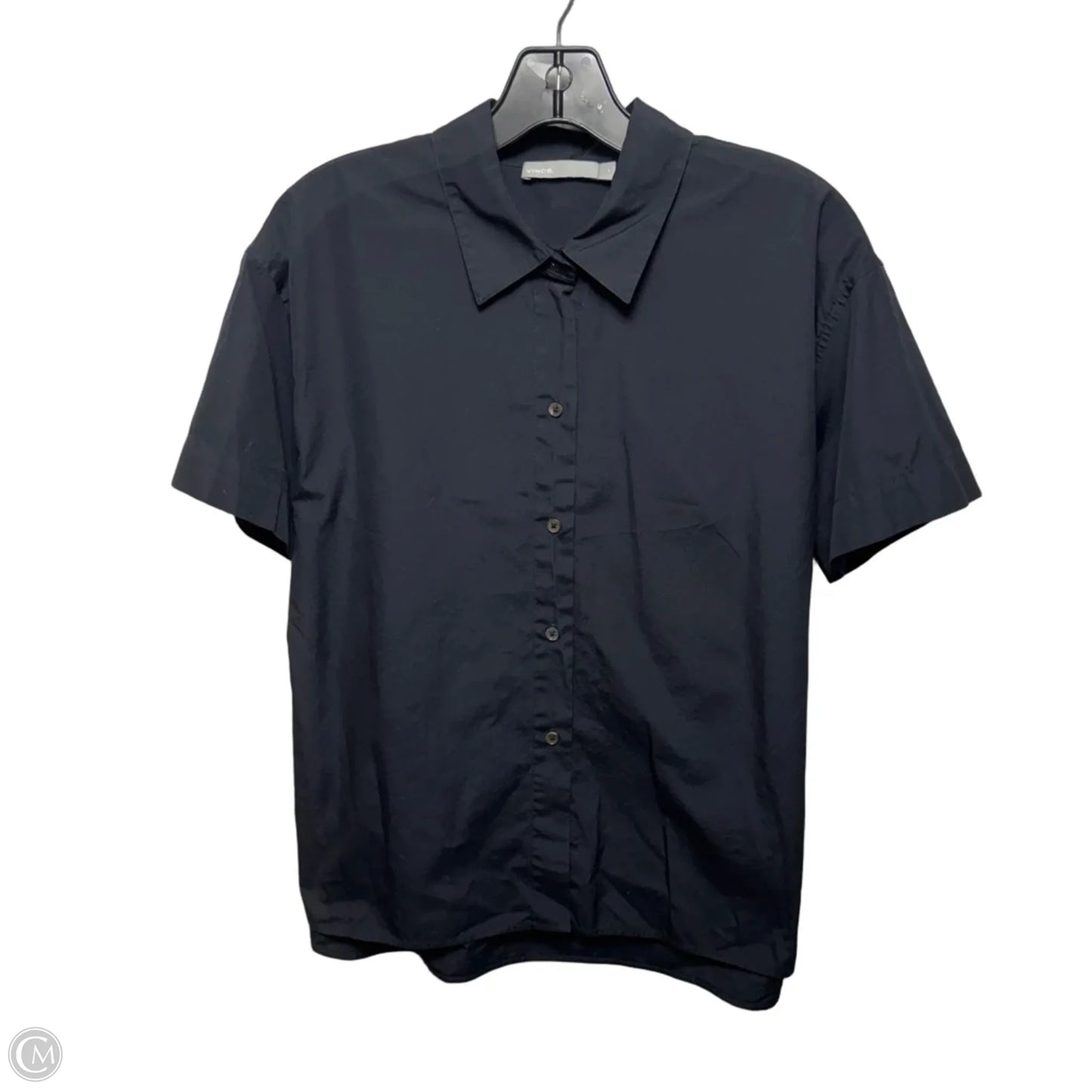 Top Short Sleeve By Vince In Black/Navy, Size: M