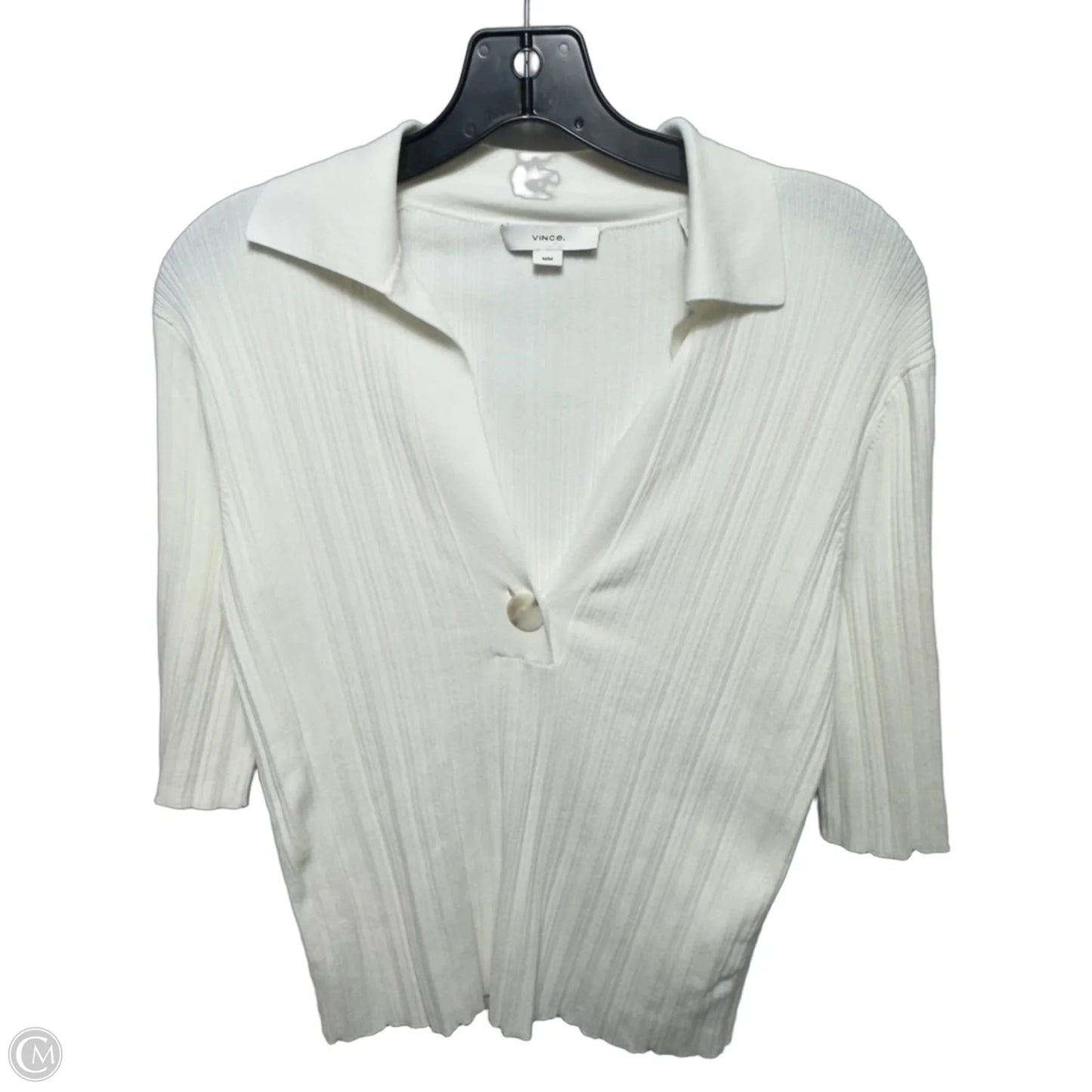 Top Short Sleeve By Vince In White, Size: M