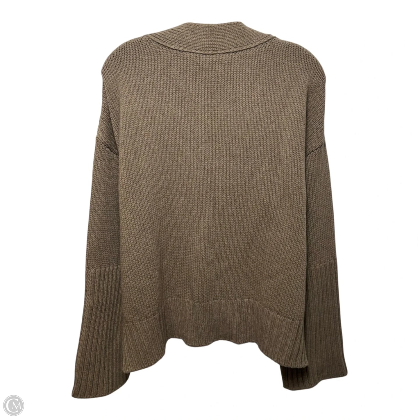 Virgin Wool Sweater Cardigan By G. In Taupe, Size: M