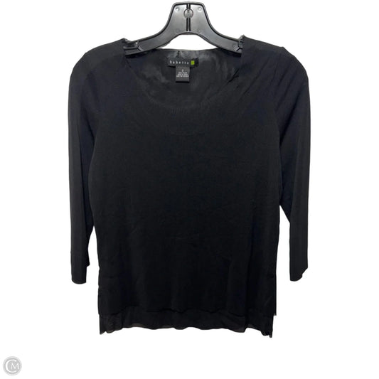 Mesh Top 3/4 Sleeve By babette In Black, Size: 2