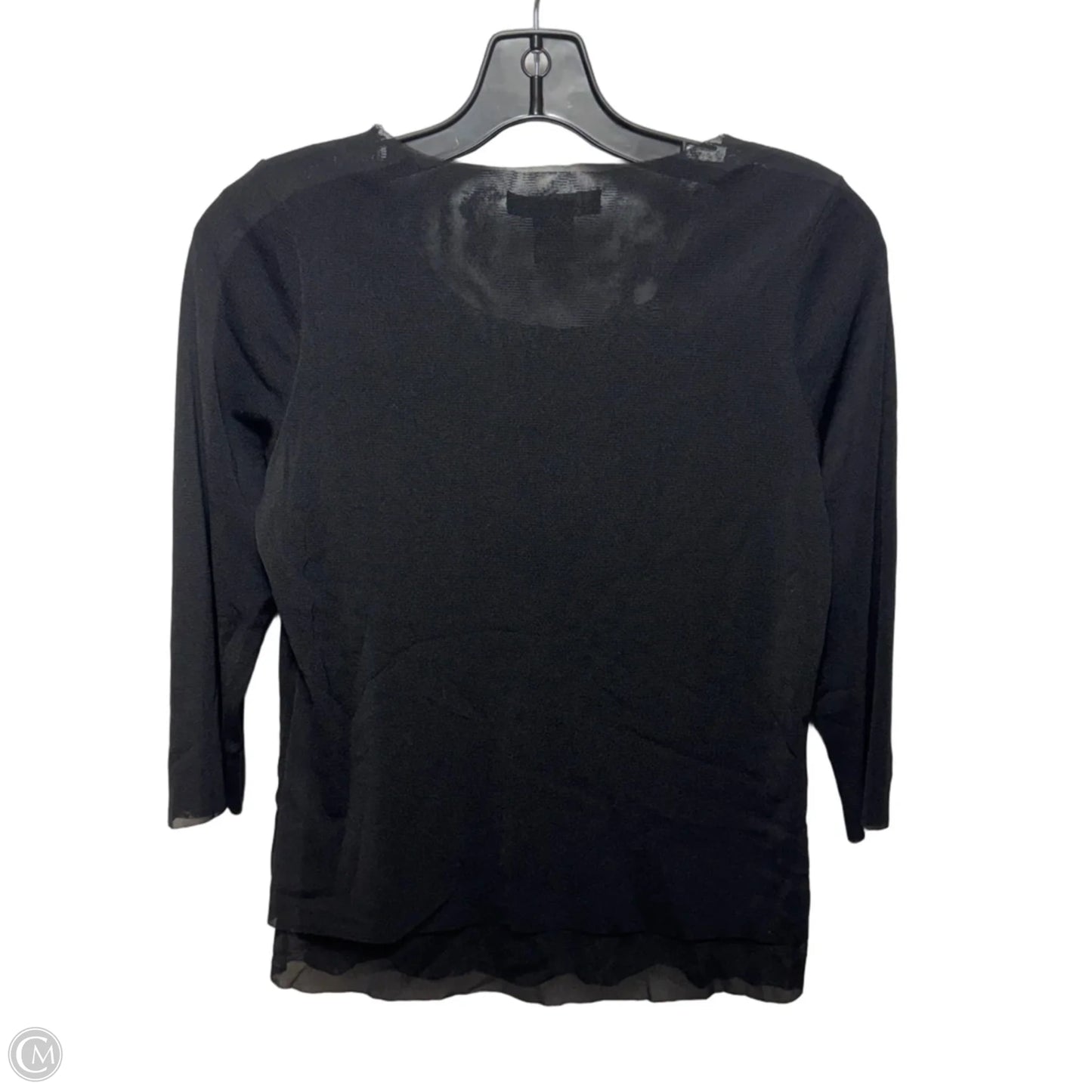 Mesh Top 3/4 Sleeve By babette In Black, Size: 2