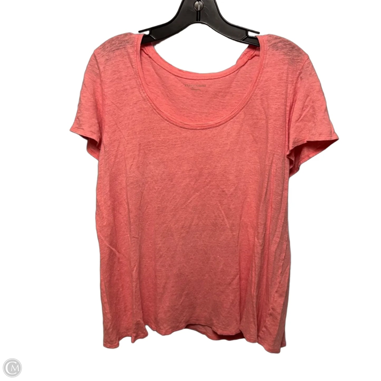 Linen Top Short Sleeve Basic By Eileen Fisher In Pink, Size: L Petite