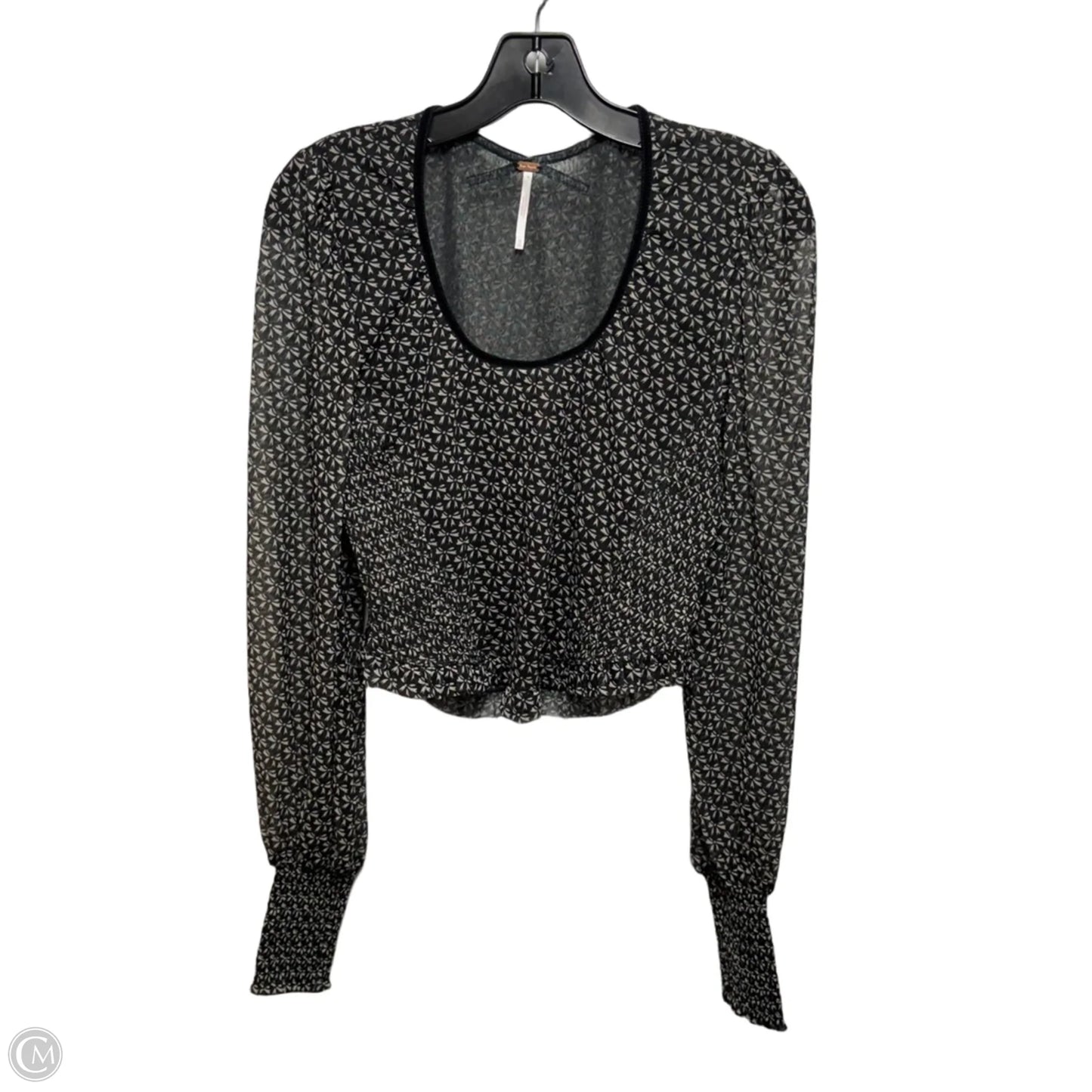Top Long Sleeve By Free People In Black & Cream, Size: M