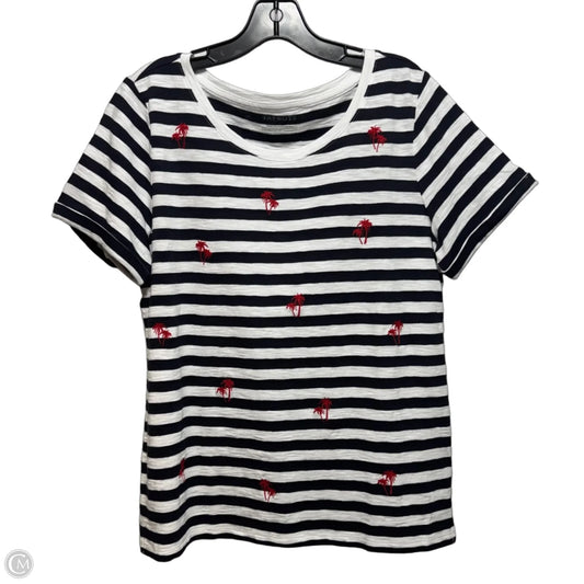 Top Short Sleeve By Talbots In Striped Pattern, Size: M