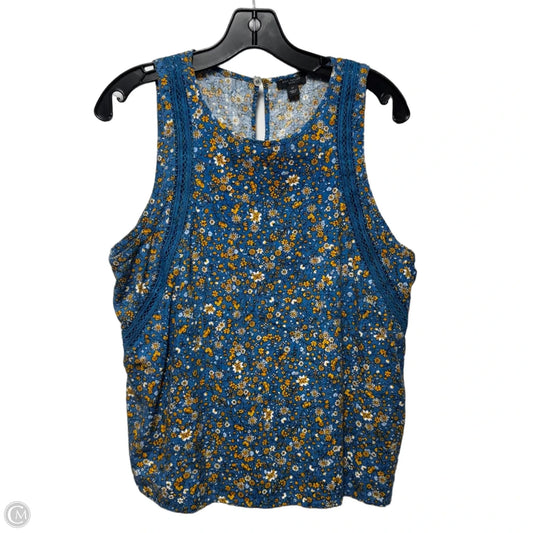 Linen Blend Top Sleeveless By Ann Taylor In Floral Print, Size: Lp