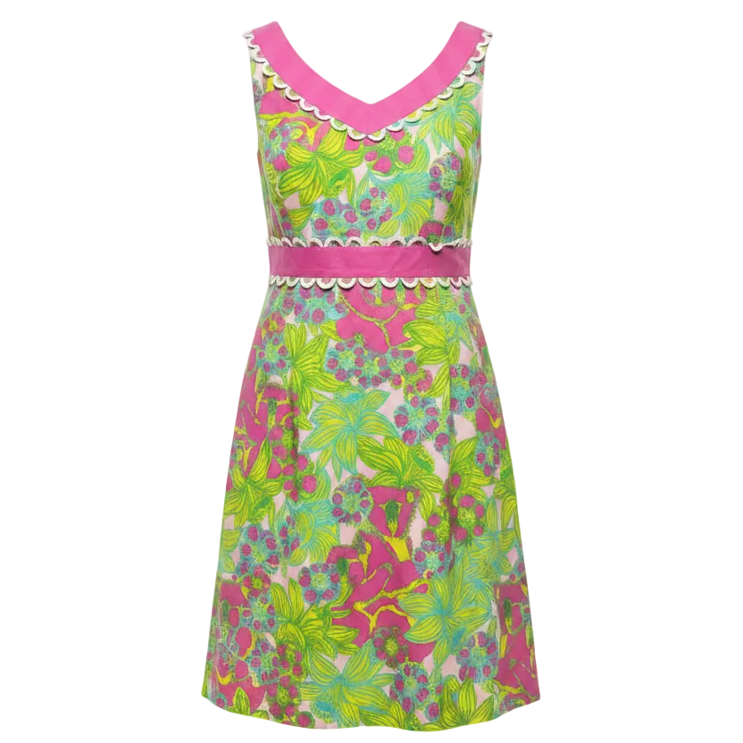 Originals Shift Dress Designer By Lilly Pulitzer In Green & Pink, Size: 4