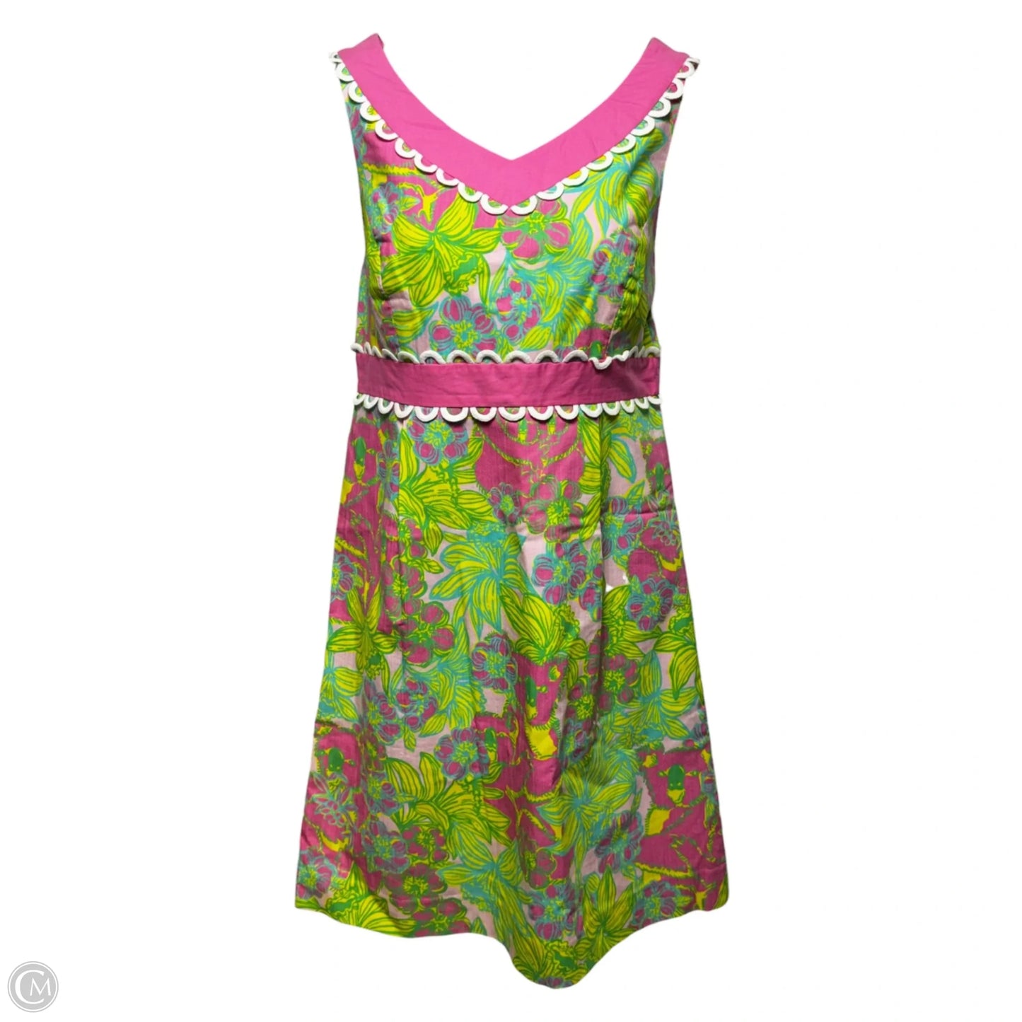 Originals Shift Dress Designer By Lilly Pulitzer In Green & Pink, Size: 4