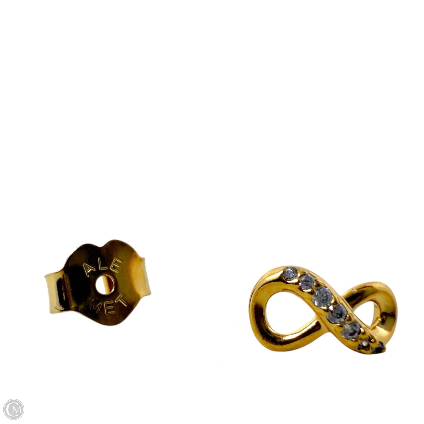 Sparkling Infinity Pavé CZ Stud Earrings In 14k Gold Over Sterling Silver By Pandora