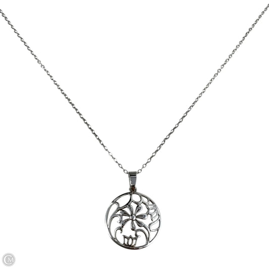 Sterling Silver Botanical Open Work Pendant Necklace