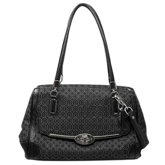 Vintage Madison Madeline East West Op Art Satchel Designer By Coach, Size: Medium