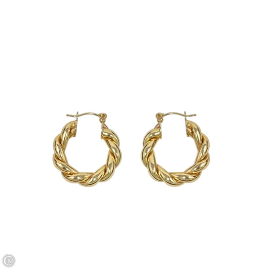 Gold Tone Twisted Hoop Earrings