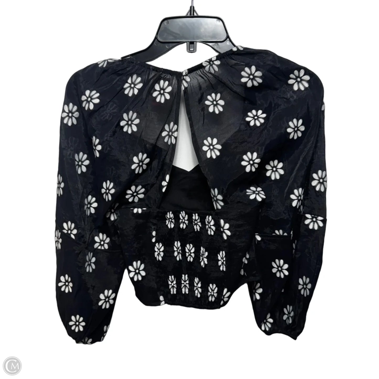 Top Long Sleeve By Buru In Black & White, Size: Xs