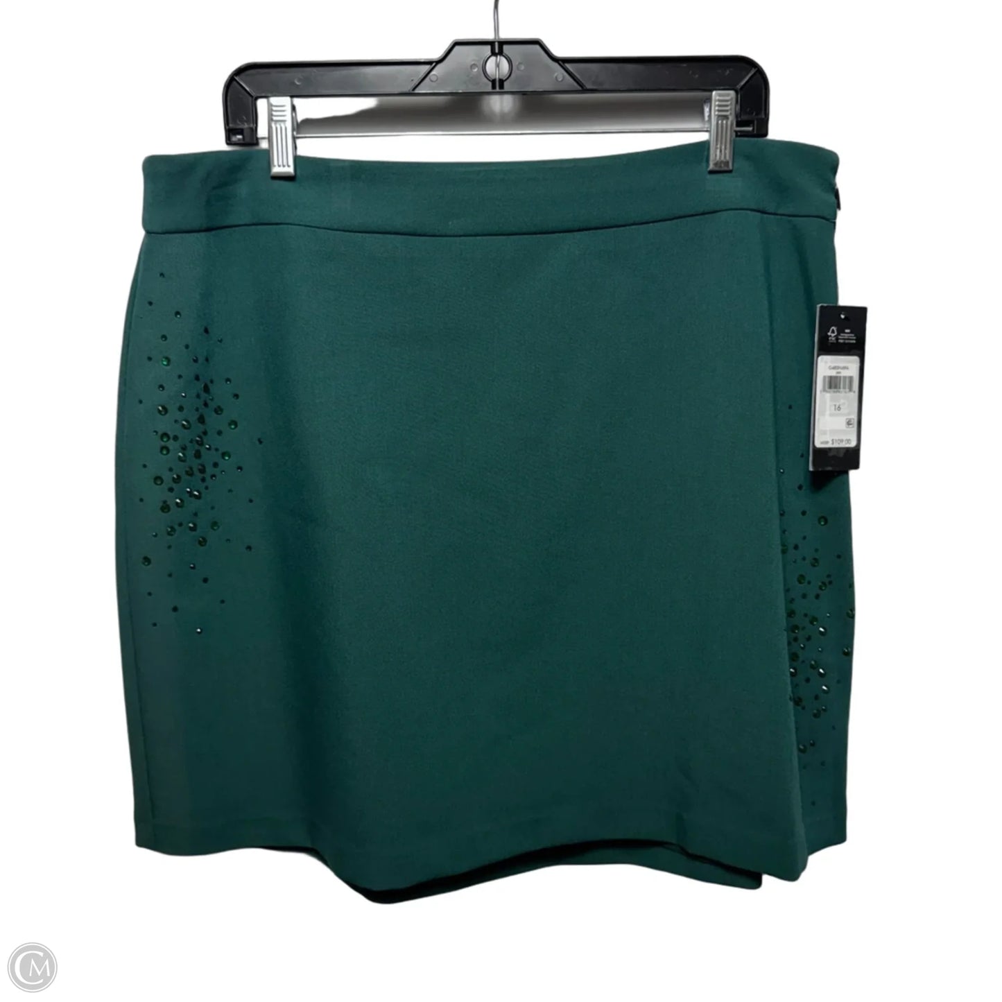 Jeweled Short Suit Skirt Designer By Karl Lagerfeld In Green, Size: 16